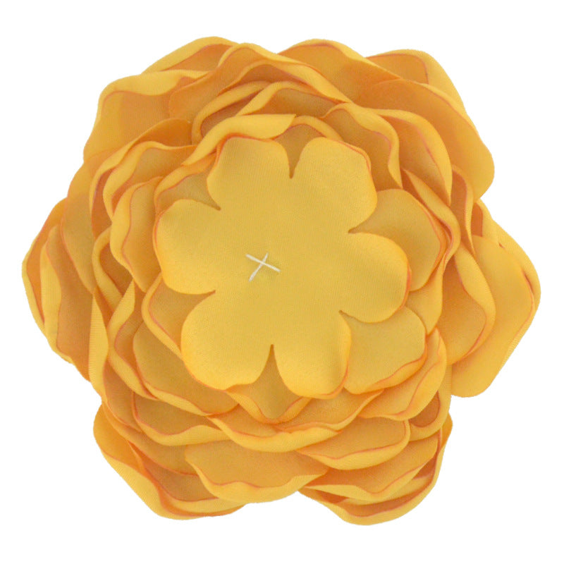 A handmade matte satin hand sewn 9 layers baked edge flower DIY hair accessories burned edge head flower accessories - Mixbatch