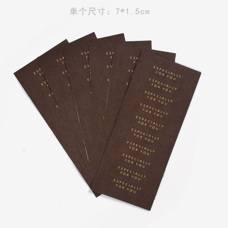 A gift box decorative rectangular self-adhesive hand made spot minimalist wind baking sealing sticker 10 pcs/sheet MOQ: 100 SHEET - Mixbatch