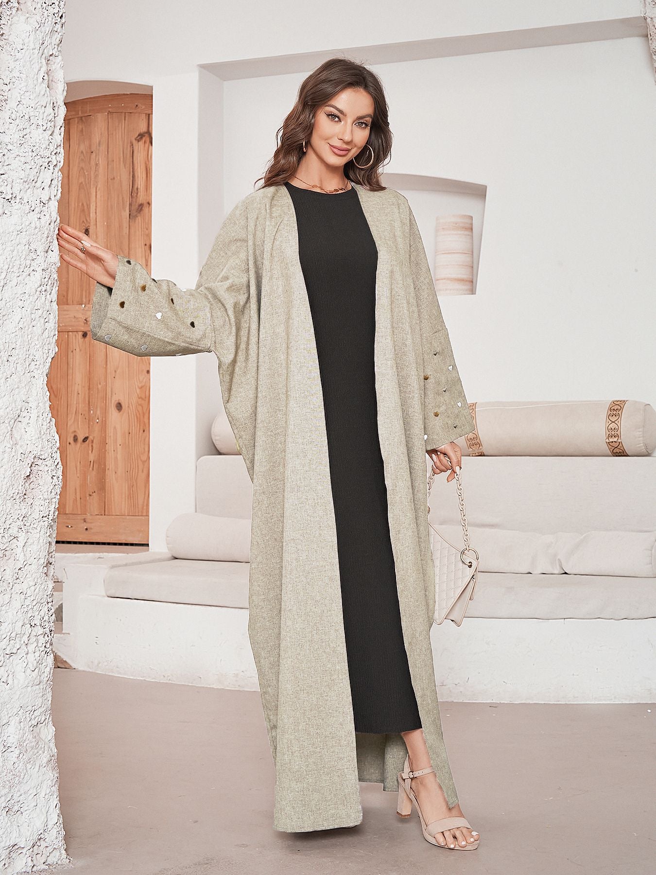 Embroidered Middle Eastern Muslim Cardigan Robe Embroidered Dress Women's Clothing - Mixbatch
