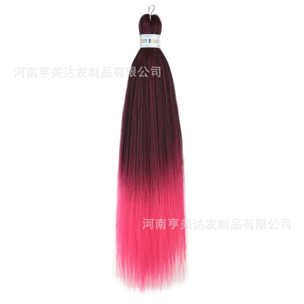 A EZ Color 26inch Women Chemical Fiber Long Straight Hair Large Easy Braided Hair Low Temperature Silk Long Straight Hair Wig