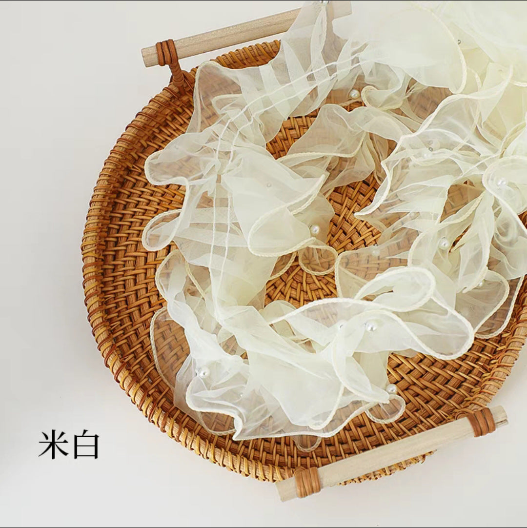 A wholesale 11CM beaded Feixian yarn welt Lolita Eugen yarn lace small fragrant wind hemming yarn clothing accessories - Mixbatch