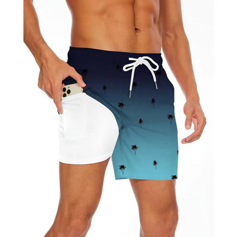 A Summer Men's Double Beach Pants Men's Casual Five-Point Shorts - Mixbatch