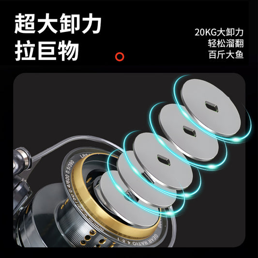 عجلة صيد دوارة معدنية بالكامل (20 كجم سمكة)