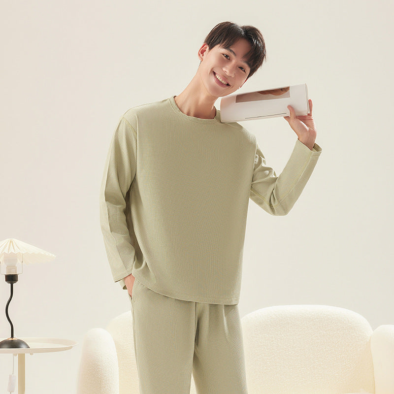 A men's and women's same pajama set