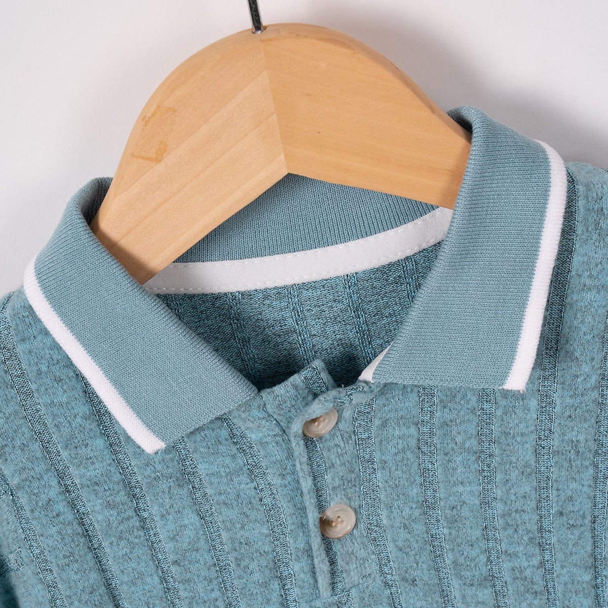 A summer boys short-sleeved shorts set two-piece set Polo collar British style solid color set shein popular - Mixbatch