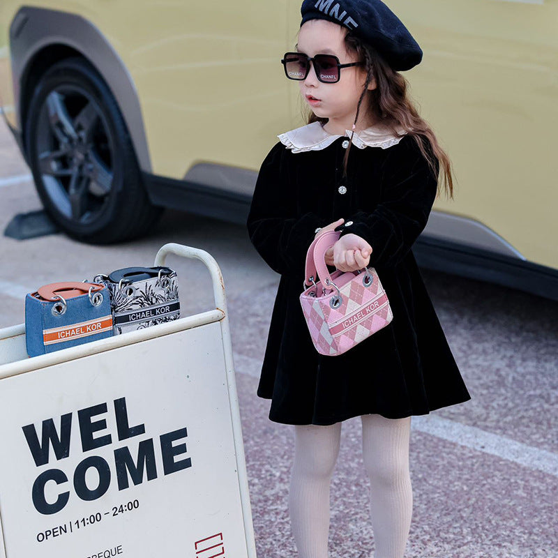 A new children's bag fashionable versatile diamond small bag - Mixbatch
