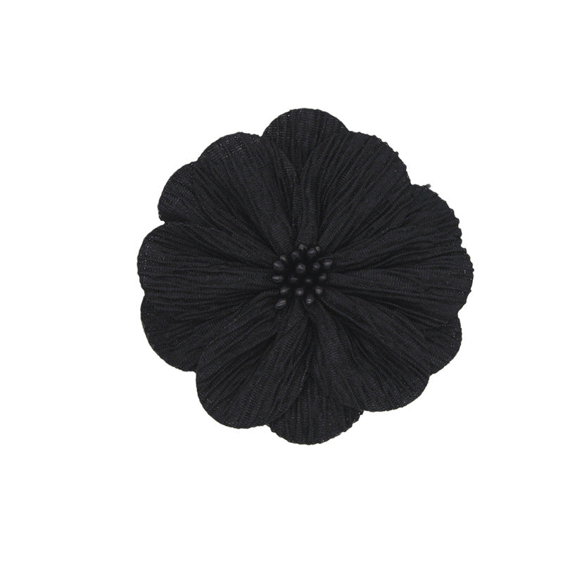 A new handmade pleated fabric flower bark pattern flower core head flower headband accessories shoes and hats flower clothing accessories 8CM - Mixbatch