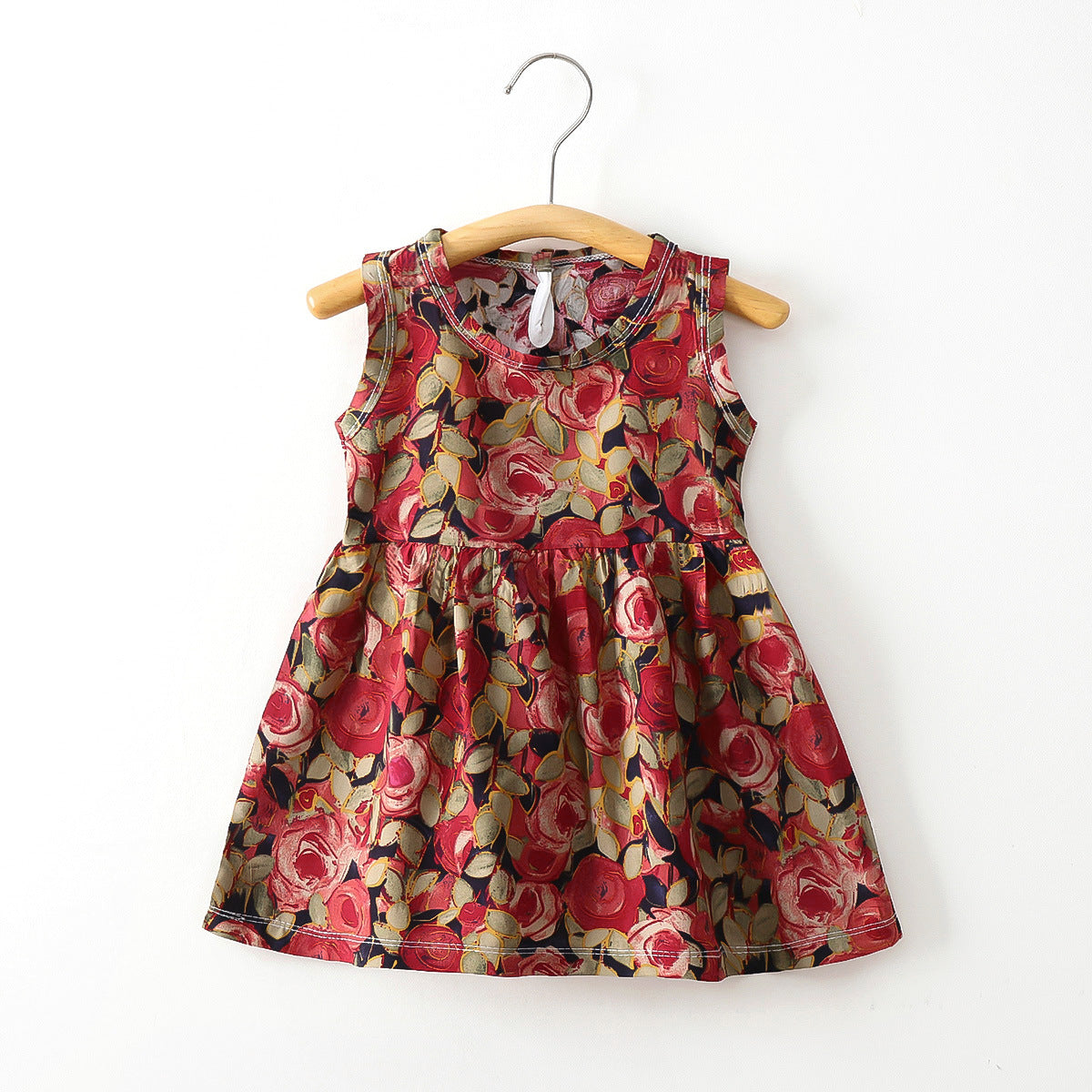 A summer children's and girls' cotton vest dress baby thin rayon floral skirt - Mixbatch