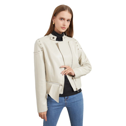 A women's leather jacket
