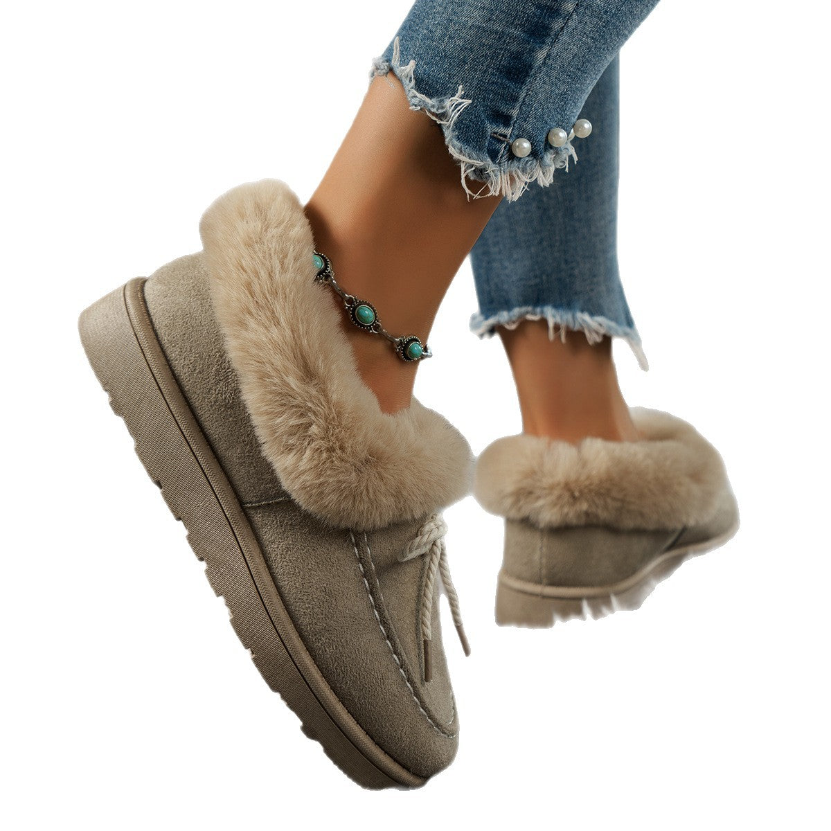 A warm plush boot
