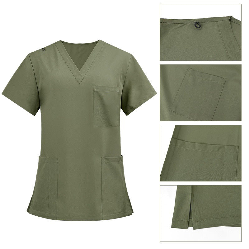 A Operating room short-sleeved hand washing clothes women's skin management nurse clothes surgeon isolation clothes work clothes