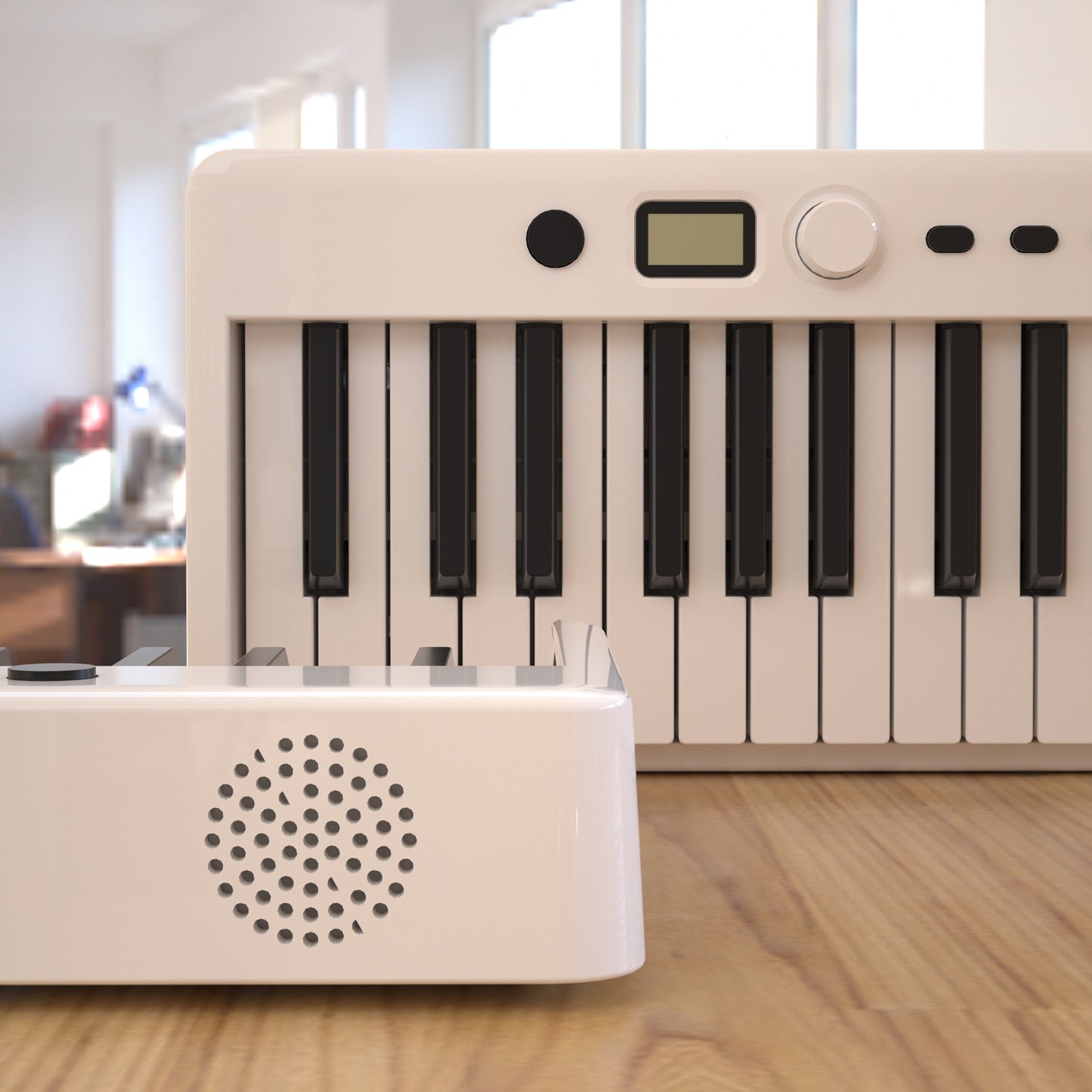 A portable folding electronic piano with 88 keys