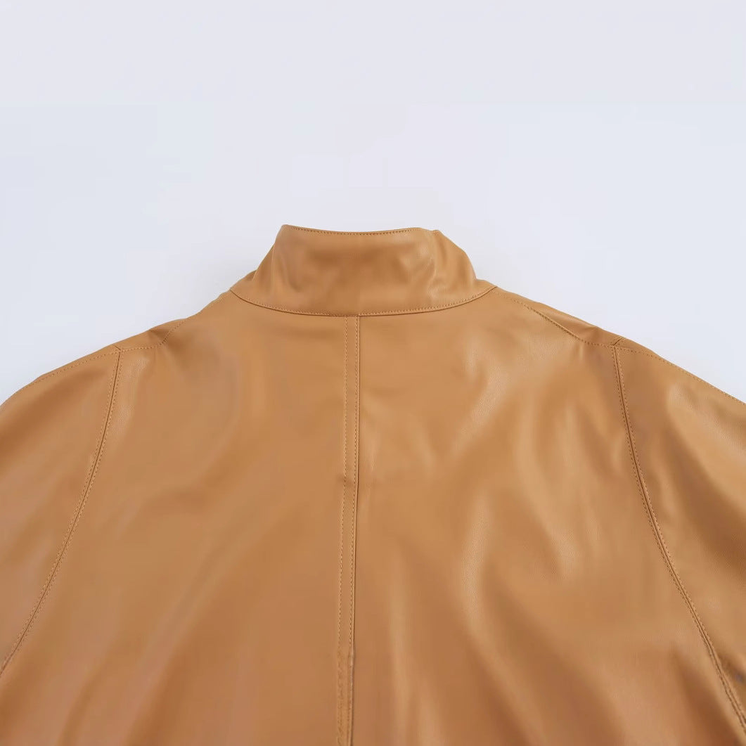 A women's leather jacket