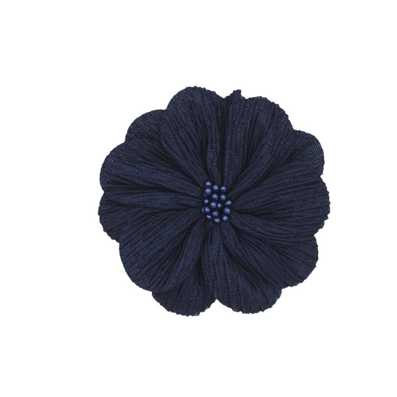 A new handmade pleated fabric flower bark pattern flower core head flower headband accessories shoes and hats flower clothing accessories 8CM - Mixbatch