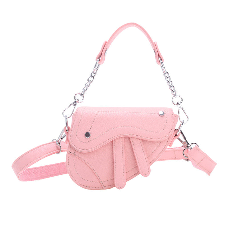 A Korean version of foreign style small fragrant style girl handbag fashionable new boys and girls saddle bag mini baby shoulder bag