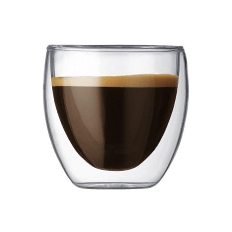 A Egg-shaped double-layer simple glass high borosilicate tea cup transparent milk beverage cup heat-resistant coffee cup wholesale
