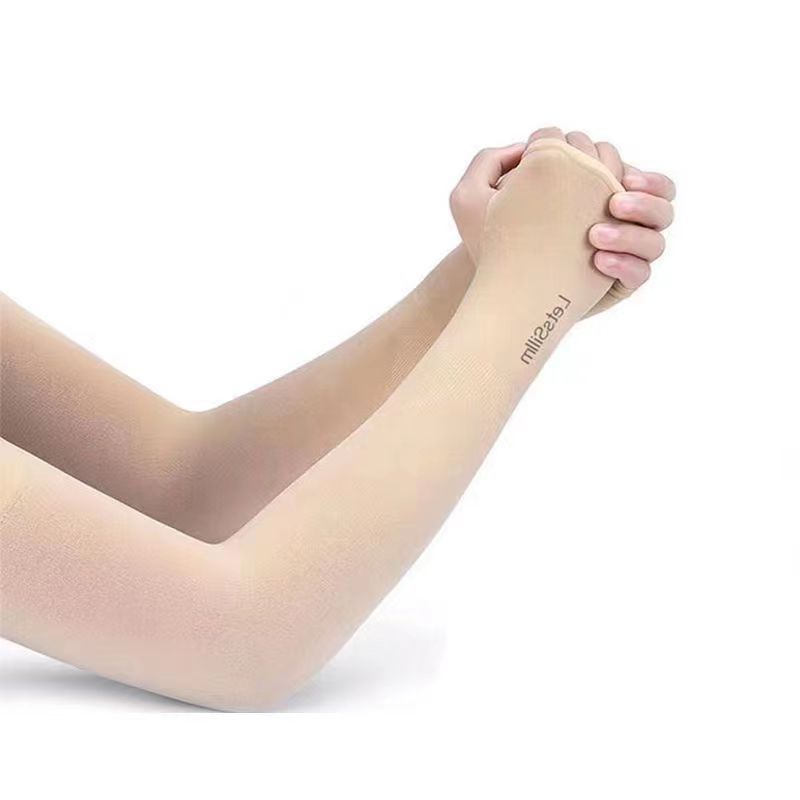 A summer sunscreen ice sleeves men's and women's ice silk sleeves UV protection riding driving arm sleeves breathable gloves arm sleeves