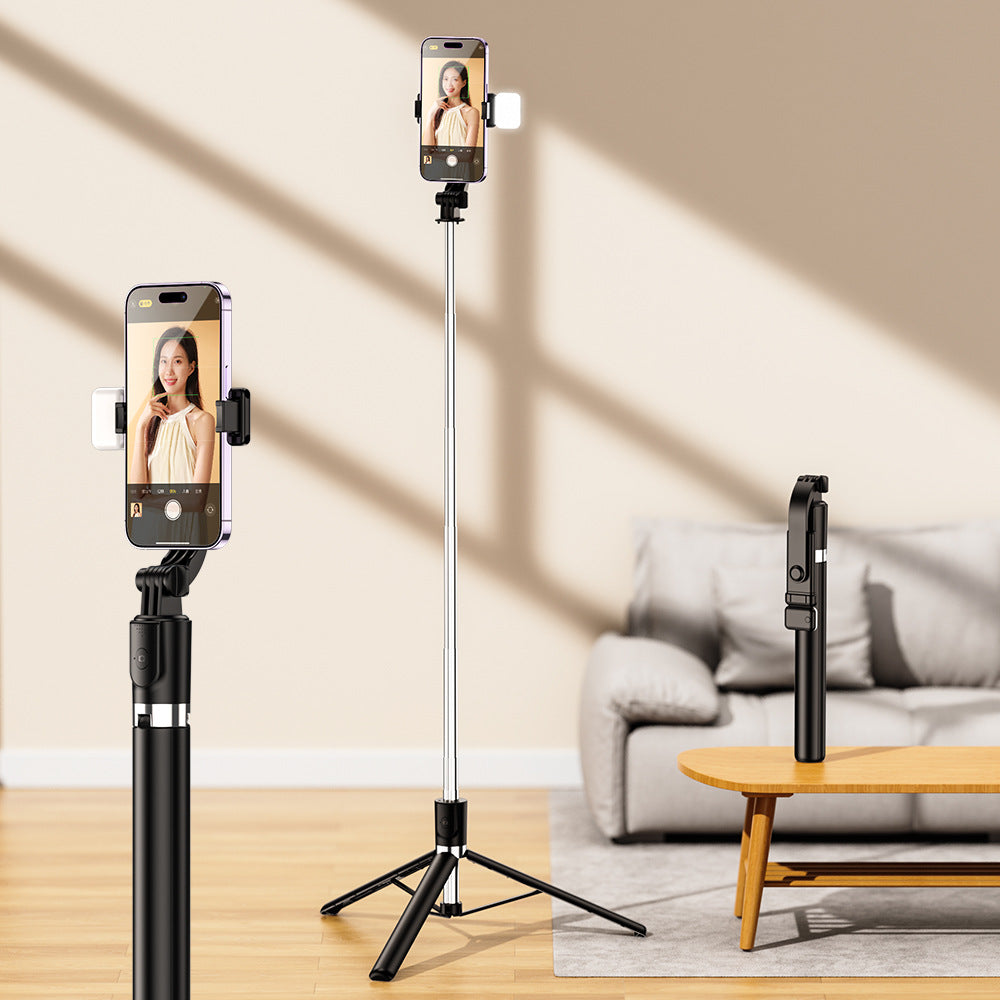 A Bluetooth selfie stick mobile phone holder