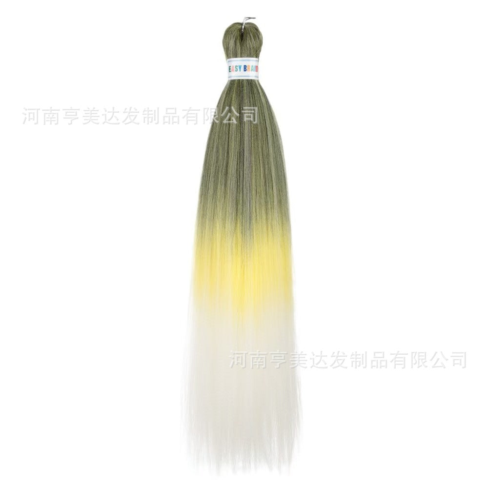 A EZ Color 26inch Women Chemical Fiber Long Straight Hair Large Easy Braided Hair Low Temperature Silk Long Straight Hair Wig