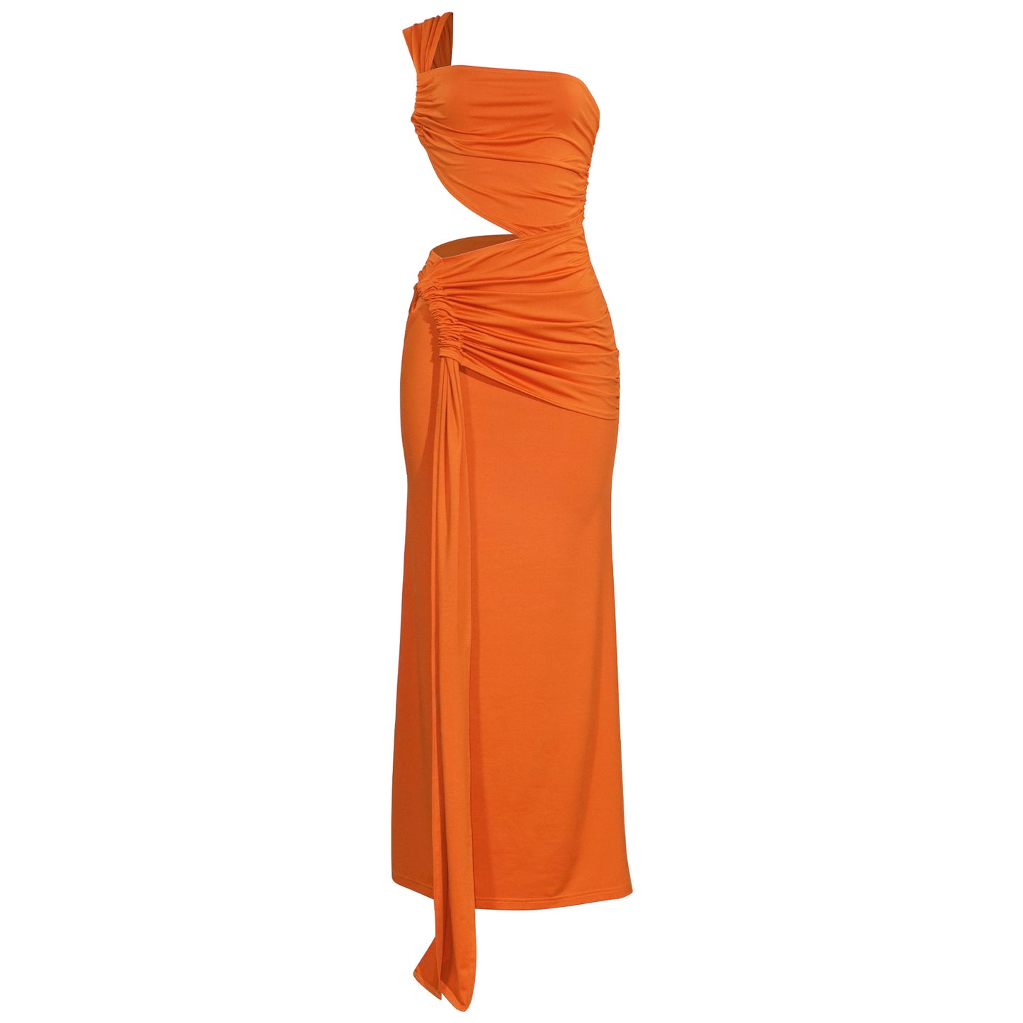 D110DS European and American cross-border 2025 spring new women's clothing sexy slanted shoulder backless hip-wrapped slim-fitting evening dress dress - Mixbatch