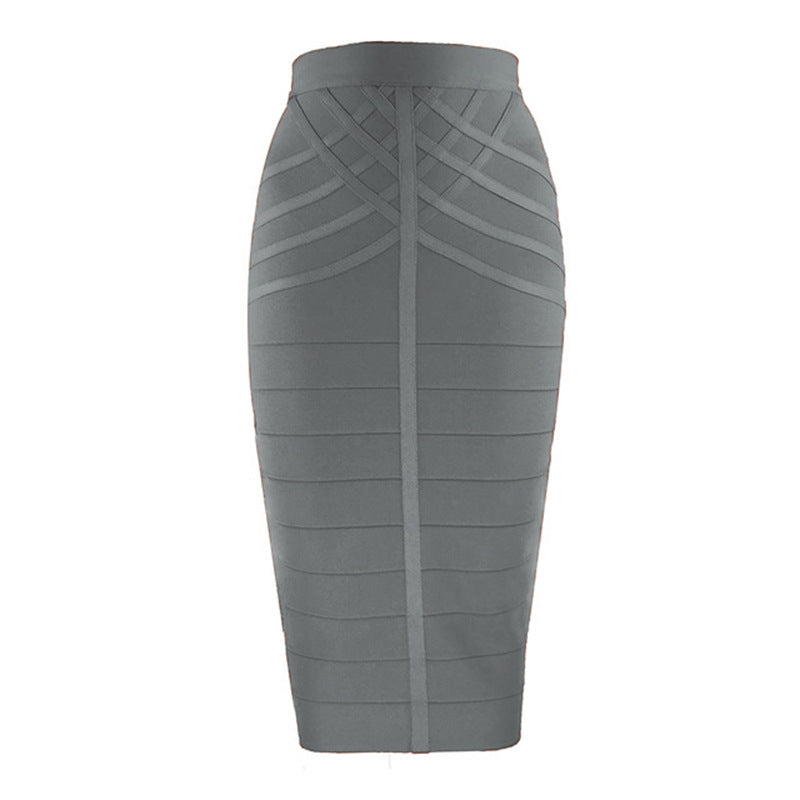 A European and American new model with characteristic stripes, sexy mid-skirt temperament, slim fit, high waist, hip wrap