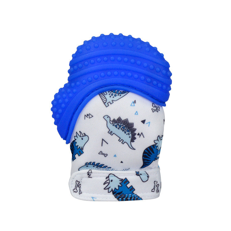 A Silicone molar gloves Food grade Baby imitation finger molar stick Hand guard Sound toy