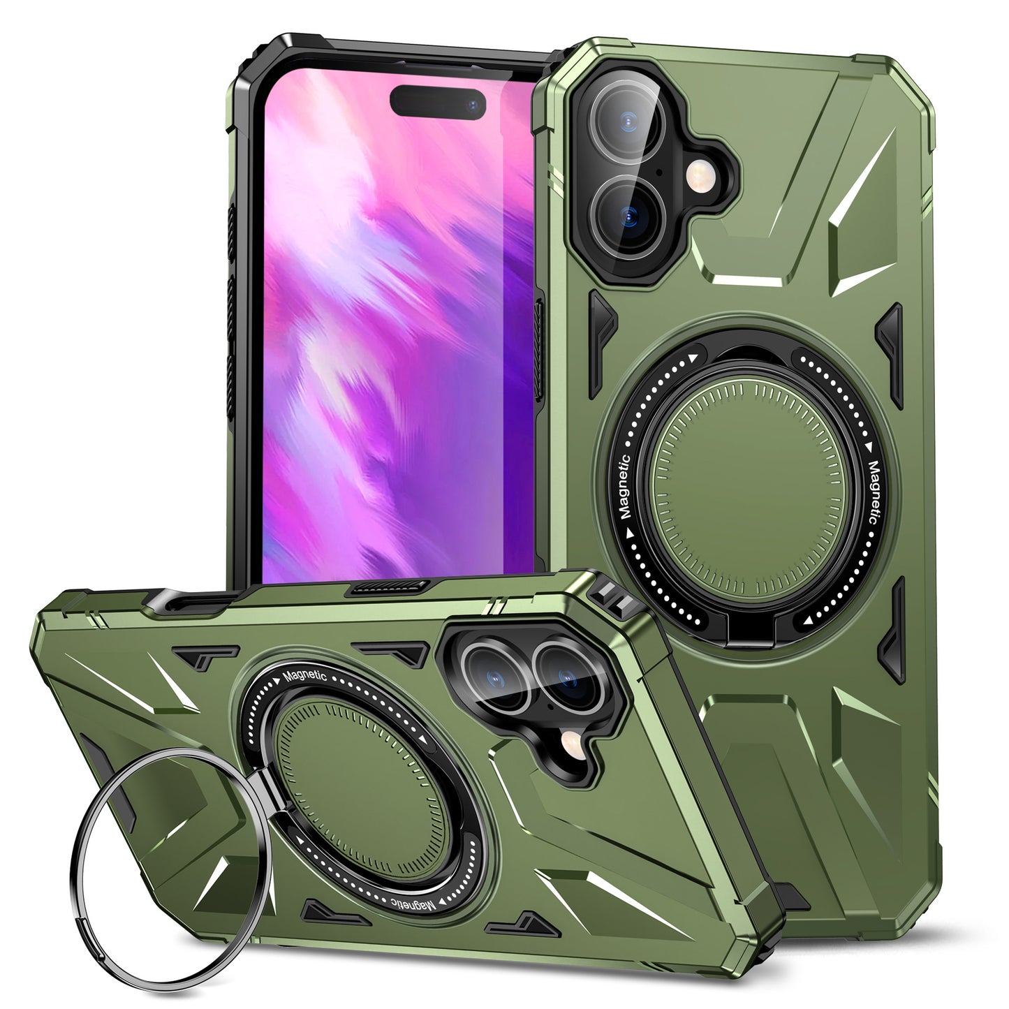 A Magnetic Ring Holder Phone Case