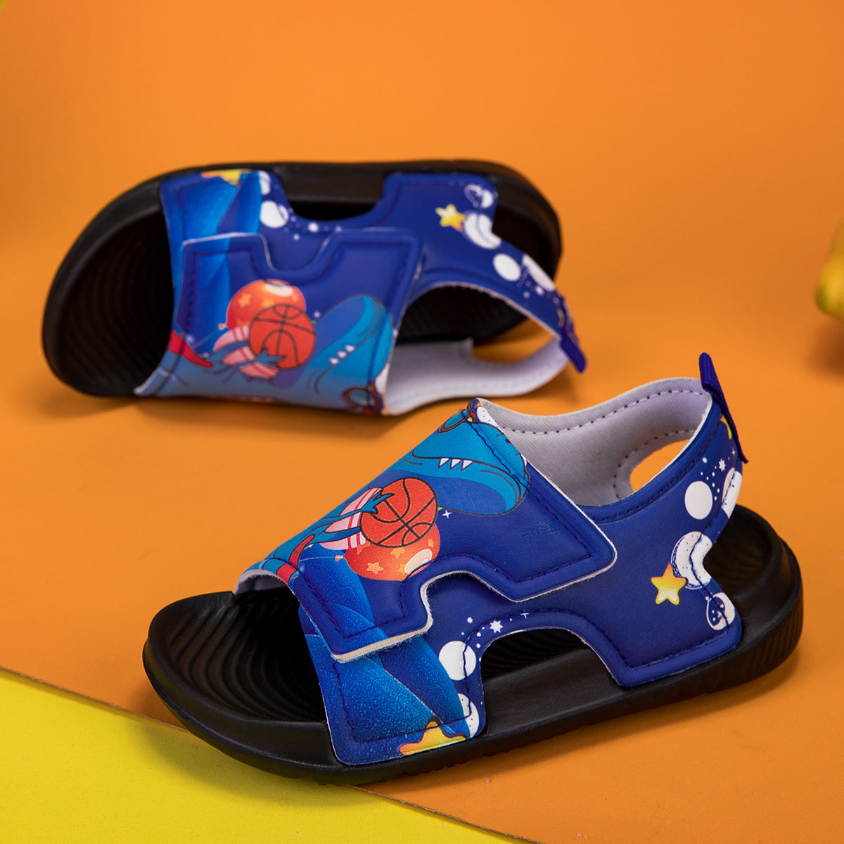 A Children's summer comfortable fashion casual lightweight breathable cute cartoon trend flat sports sandals - Mixbatch