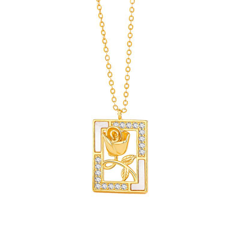 A S925 Sterling Silver Rose Necklace
