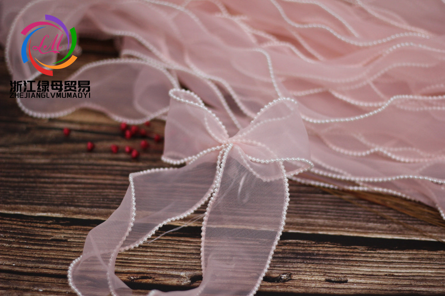 A Spot 5.5cm Pearl Meteor Fishtail Yarn Copy Edge Wave Yarn Cake Bouquet Packaging Material Bow Ribbon - Mixbatch