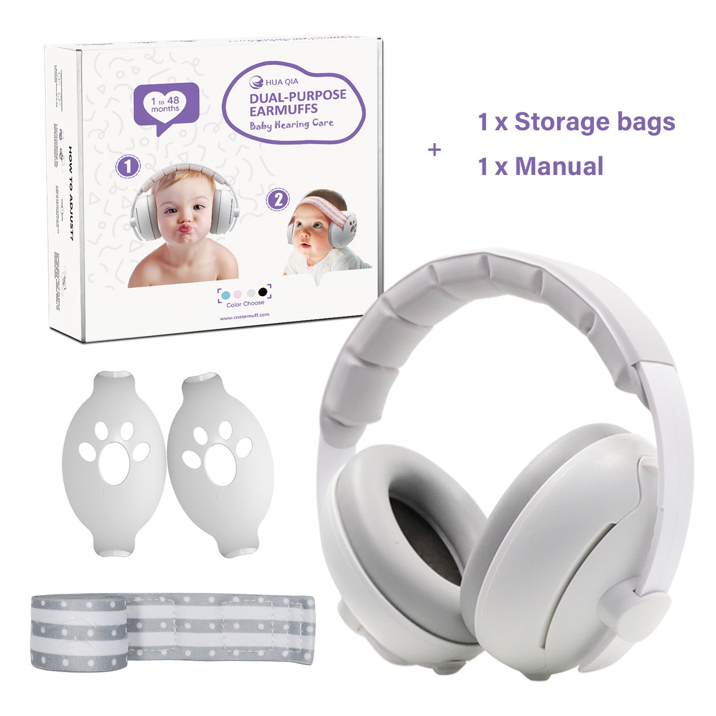 A Baby earmuffs Mini head-mounted anti-noise sleeping children's outdoor airplane anti-noise earmuffs