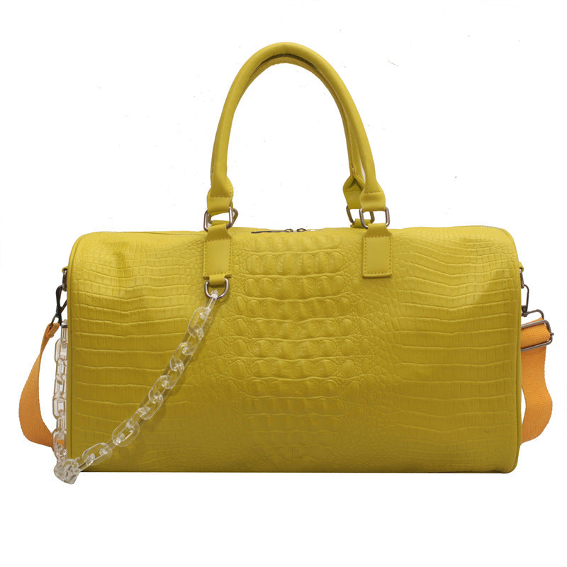 A short-distance travel bag large-capacity soft leather anti-splashing fitness bag overnight bag new lightweight cross-border weekend bag trendy girl