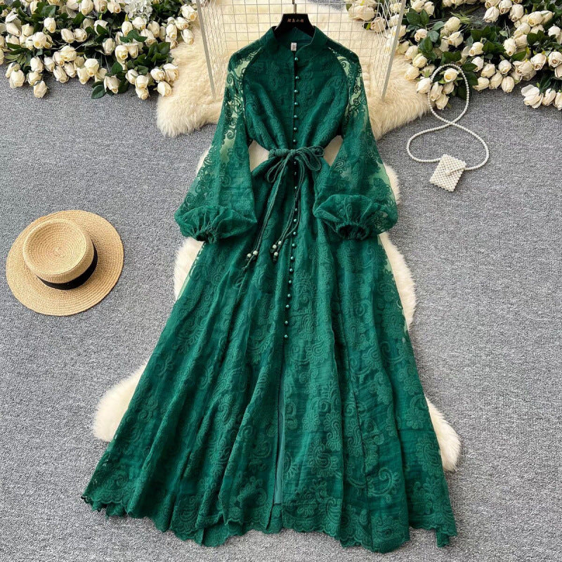 A lace embroidered dress