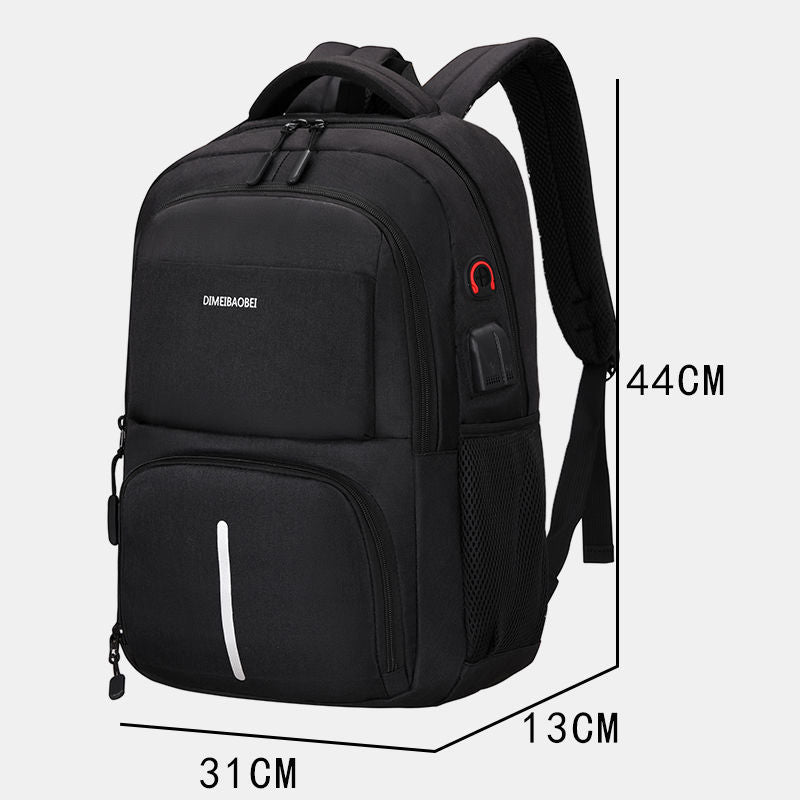 A Backpack Men's Large Capacity Simple Business Computer Backpack Outdoor Leisure Travel Student School Bag