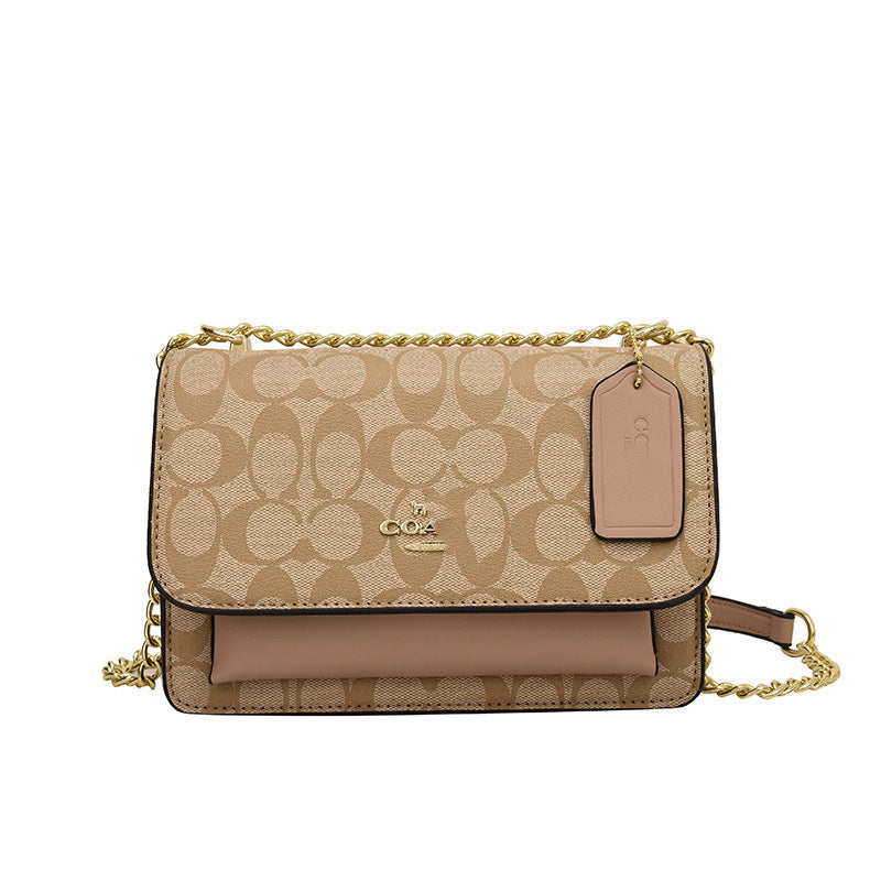 A Portable printing light luxury high-end single shoulder retro diagonal cross-border foreign style versatile letter cross-border - Mixbatch