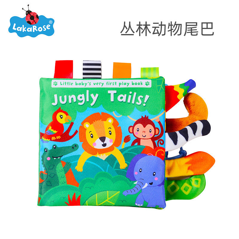 Animal Tail Cloth Book Baby Ringing Paper Cloth Book 0-1 Year Old Infant Toy Enlightenment Early Education Cloth Book