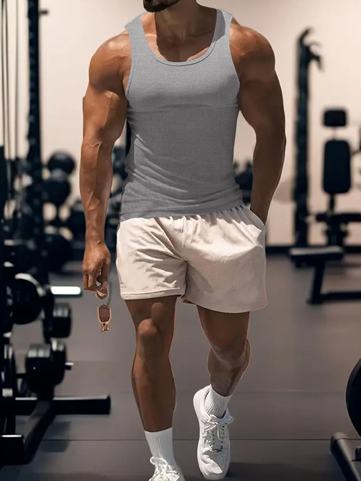 A Men's Sleeveless Elastic Vest
