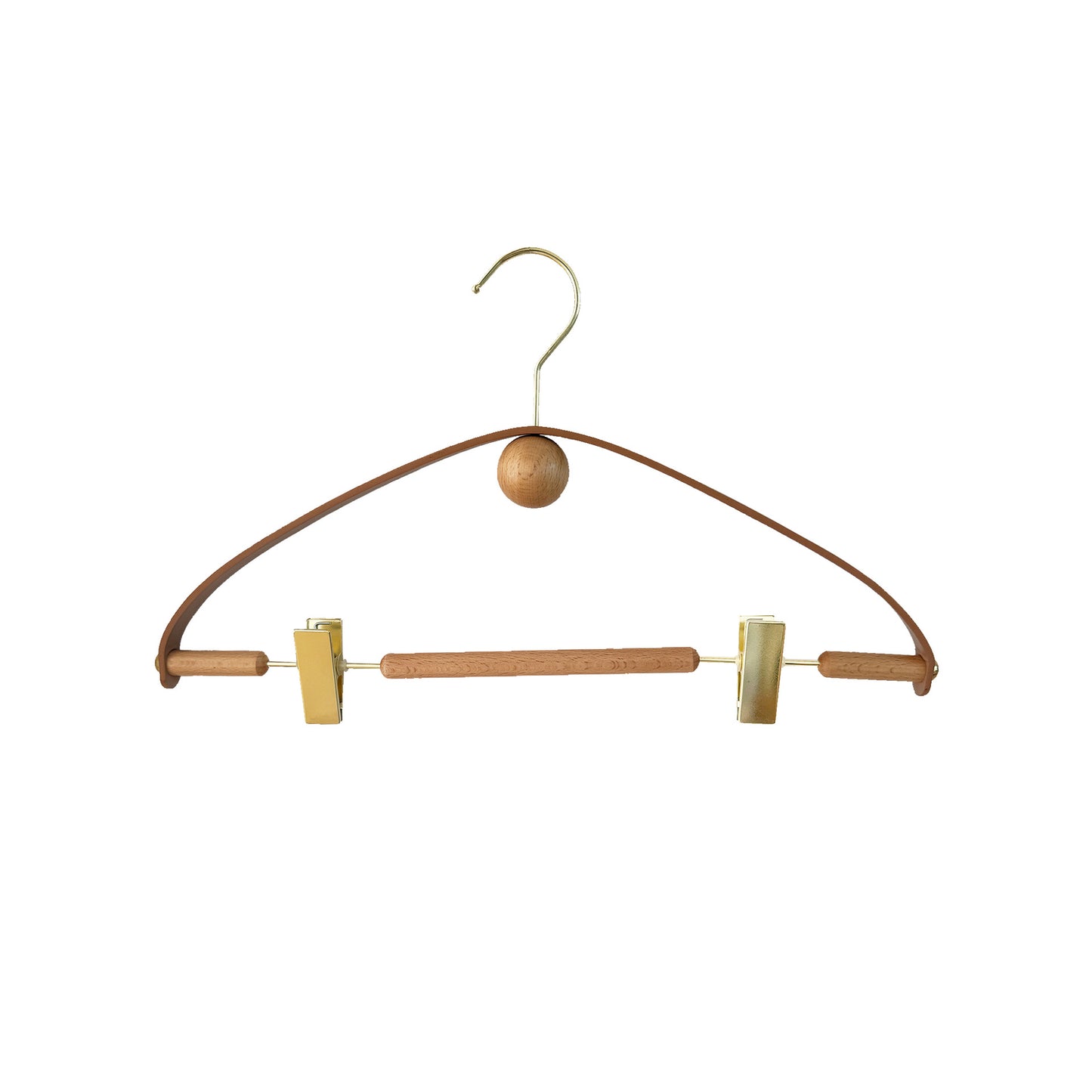 A beech leather hanger pants hanger