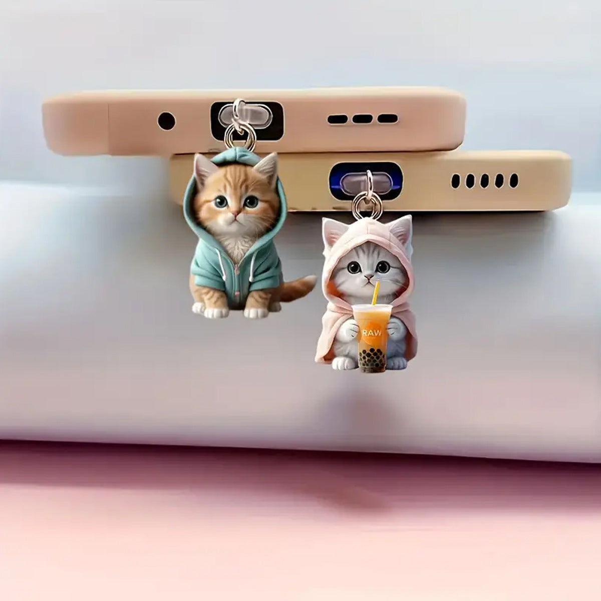A cross-border new 2D acrylic dust plug is suitable for Apple mobile phone interface, cat is suitable for mobile phone cute explosion