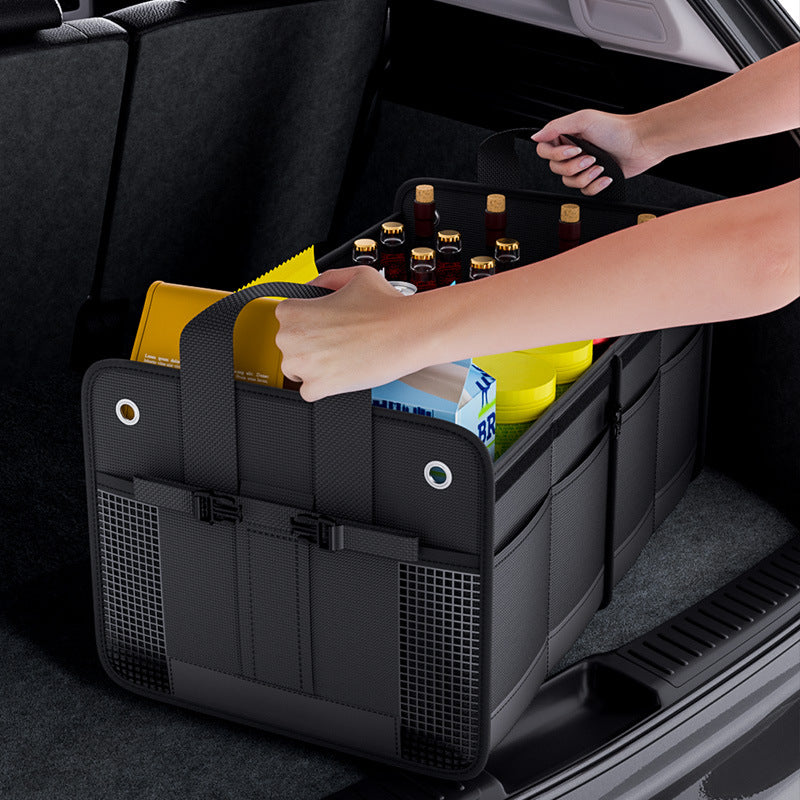 A car trunk storage box