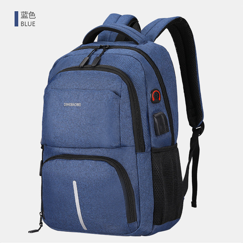 A Backpack Men's Large Capacity Simple Business Computer Backpack Outdoor Leisure Travel Student School Bag