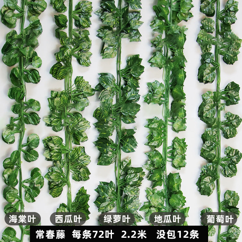 A Simulation Green Plant Vine Ivy Ivy Strip Outdoor Dill Leaf Vine Green Leaf Plant Interior Decoration Vine