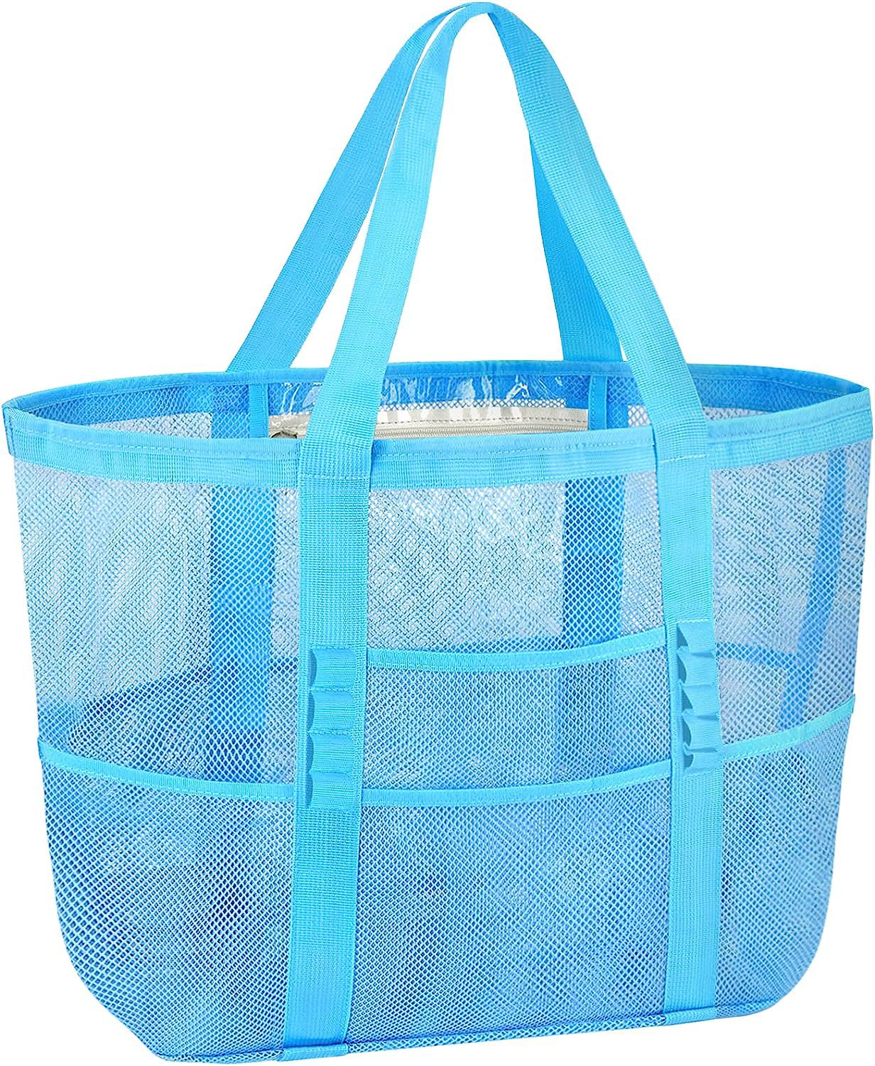 A mesh eye bag mesh portable beach bag large capacity toy storage bag bathroom wash swimming bag