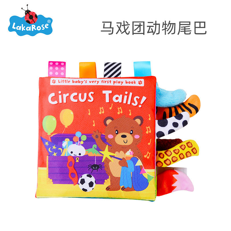 Animal Tail Cloth Book Baby Ringing Paper Cloth Book 0-1 Year Old Infant Toy Enlightenment Early Education Cloth Book