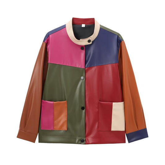 A women's leather jacket