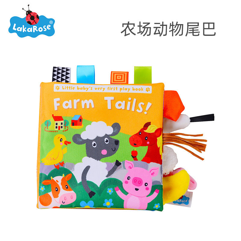 Animal Tail Cloth Book Baby Ringing Paper Cloth Book 0-1 Year Old Infant Toy Enlightenment Early Education Cloth Book