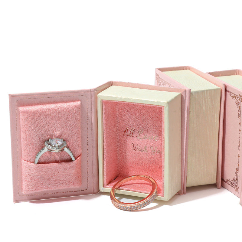 A clamshell jewelry box custom LOGO
