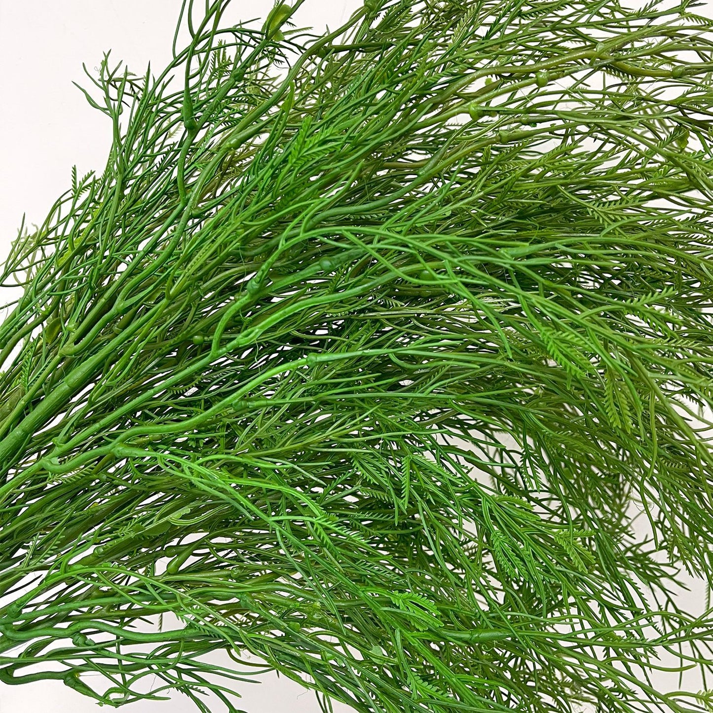 A simulated plastic leaf asparagus decorative leaf material hanging long whiskers white-green whiskers, simulated reed grass