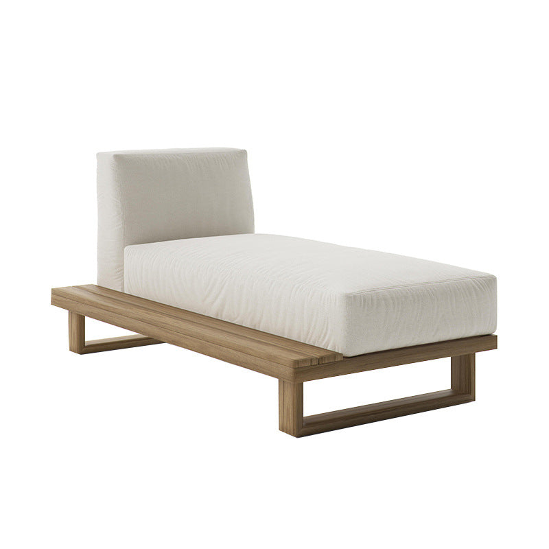 A teak outdoor sofa combination villa courtyard furniture Nordic style high-end garden hotel terrace solid wood sofa chair - Mixbatch