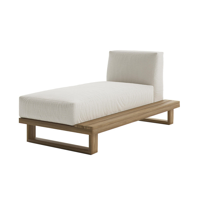 A teak outdoor sofa combination villa courtyard furniture Nordic style high-end garden hotel terrace solid wood sofa chair - Mixbatch